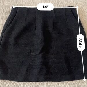Babaton (Aritzia) Black Textured Mini Skirt